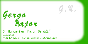 gergo major business card